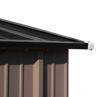 Patio 5 ft. W x2.8 ft. D Lean-to Metal Storage Shed with Adjustable Shelf and Lockable Door, Brown(14 sq. ft.)