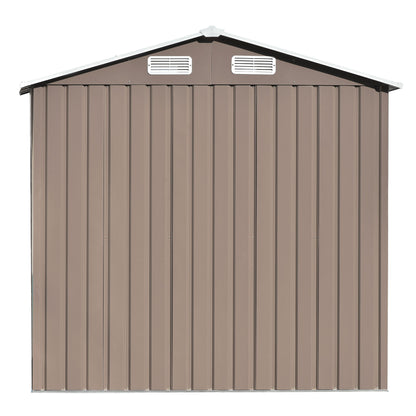 Patio 6 ft. W x4 ft. D Bike Shed Garden Shed, Metal Storage Shed with Lockable Door and with Vents, Brown(24 sq. ft.)