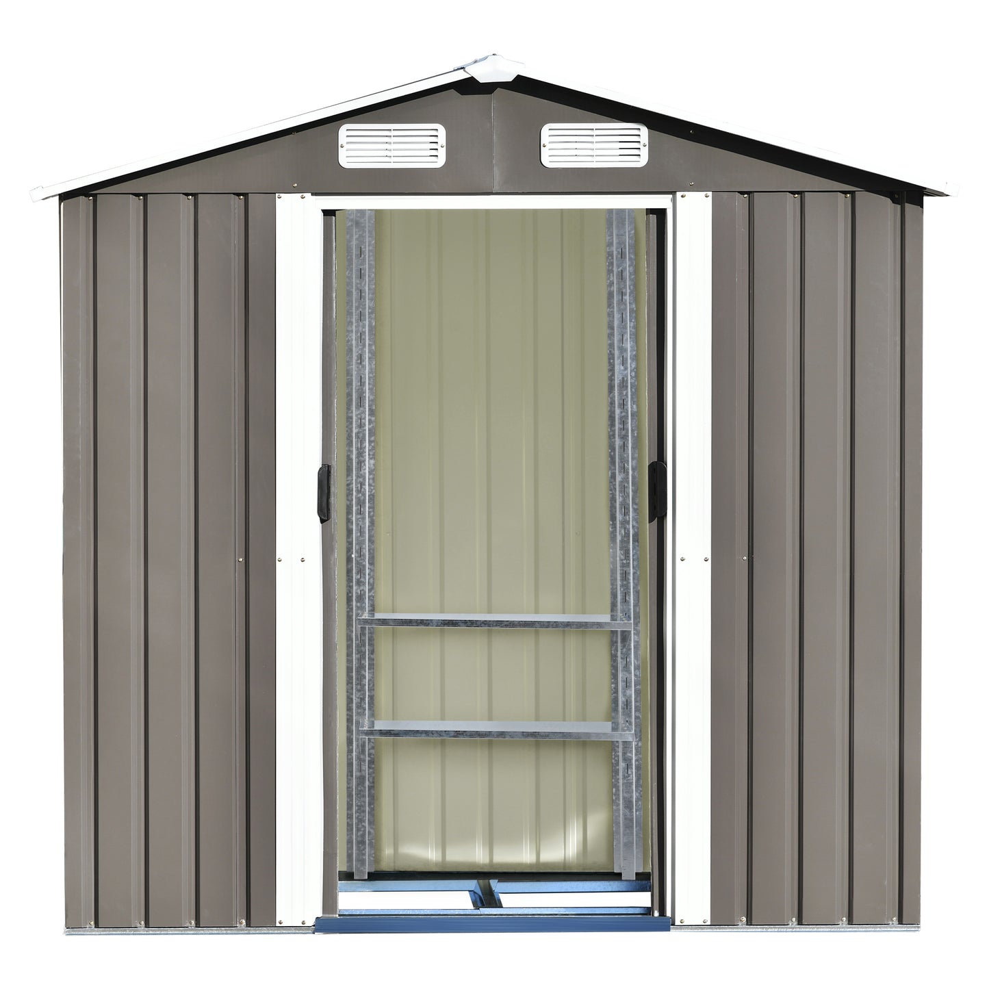 Patio 6 ft. W x4 ft. D Bike Shed Garden Shed, Metal Storage Shed with Adjustable Shelf, Gray (24 sq. ft.)