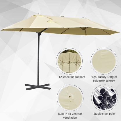 21 lbs. Market Umbrella Base Holder 18" Heavy Duty Round Parasol Stand with Rattan Design for Patio, Black