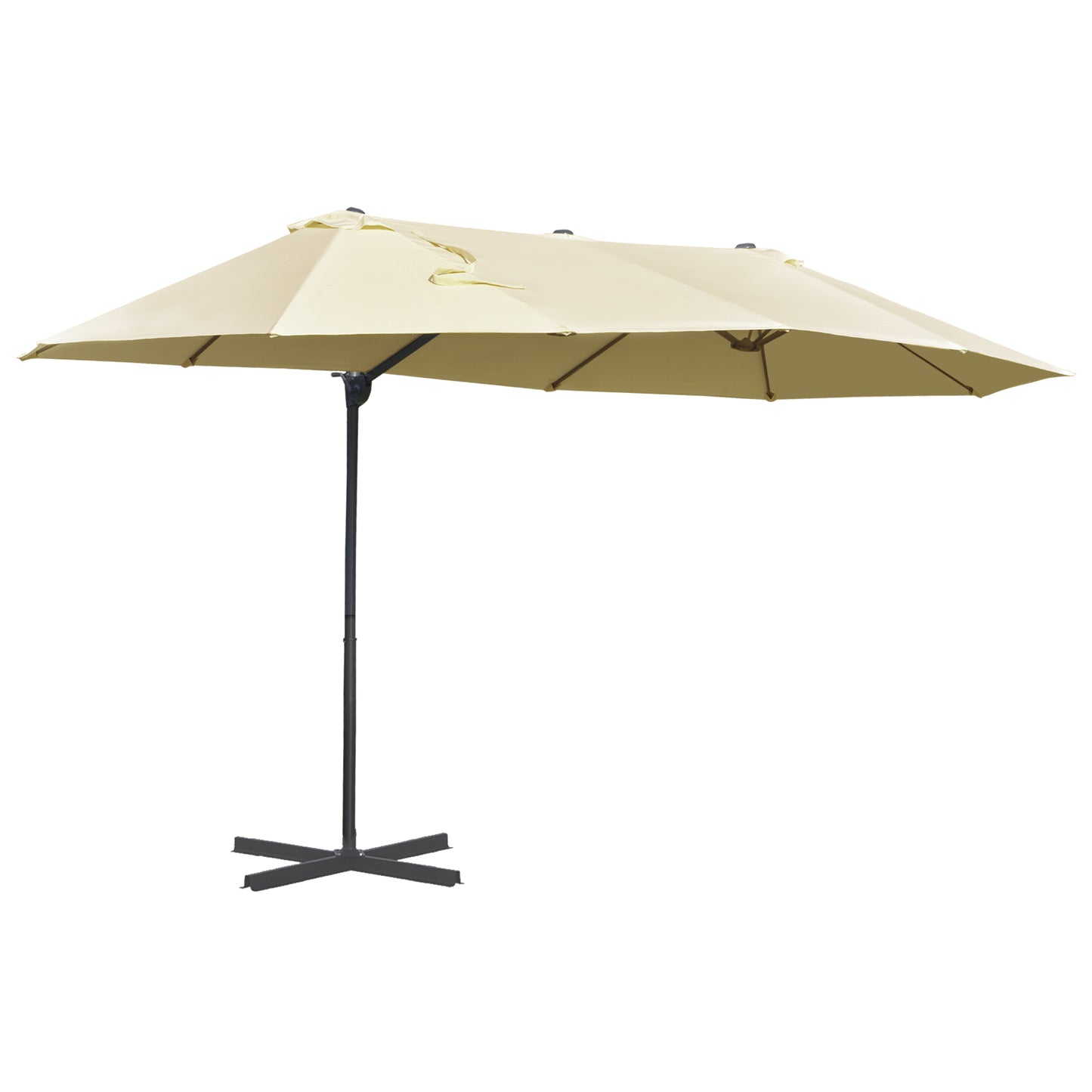 21 lbs. Market Umbrella Base Holder 18" Heavy Duty Round Parasol Stand with Rattan Design for Patio, Black