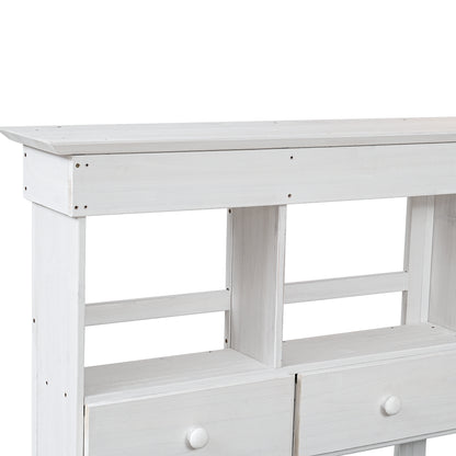 Garden Potting Bench Table, Rustic and Sleek Design with Multiple Drawers and Shelves for Storage