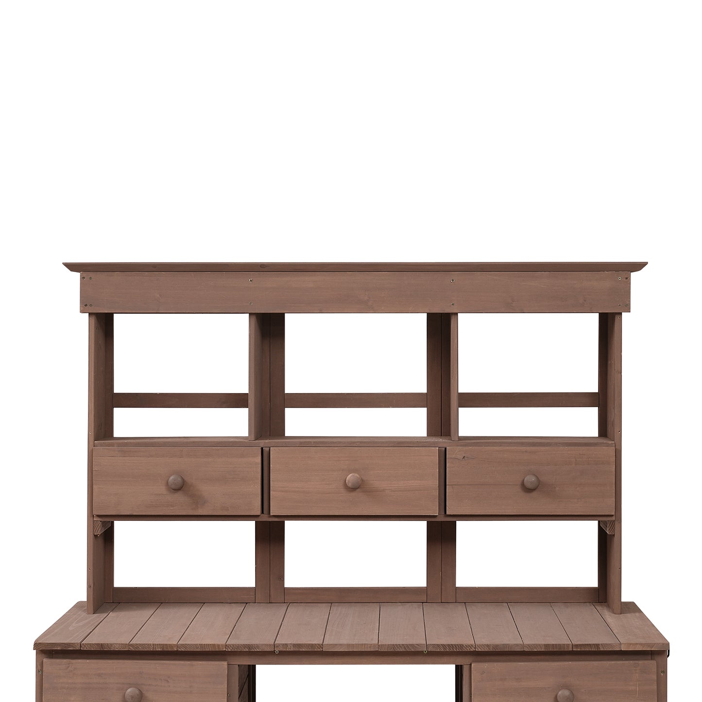 Garden Potting Bench Table, Rustic and Sleek Design with Multiple Drawers and Shelves for Storage